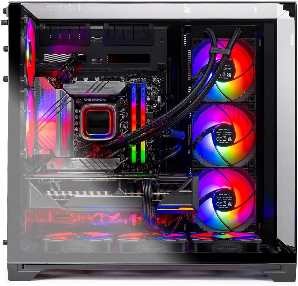 Skytech Gaming O11 Vision Gaming PC, AMD Ryzen 7 9800X3D 4.7GHz, AMD RX 9070XT 16GB, 2TB Gen4 NVMe SSD, 32GB DDR5 RAM 6000, 850W Gold ATX 3 PSU, 360 ARGB AIO, Wi-Fi, Win 11, Desktop