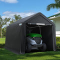 ADVANCE OUTDOOR 7x12 ft 2 Roll up Doors & Vents Outdoor Portable Storage Shelter Garage Tent Carport for Motorcycle ATV with Heavy Duty Metal Frame and Anti-UV Snow Resistant Waterproof Cover, Gray