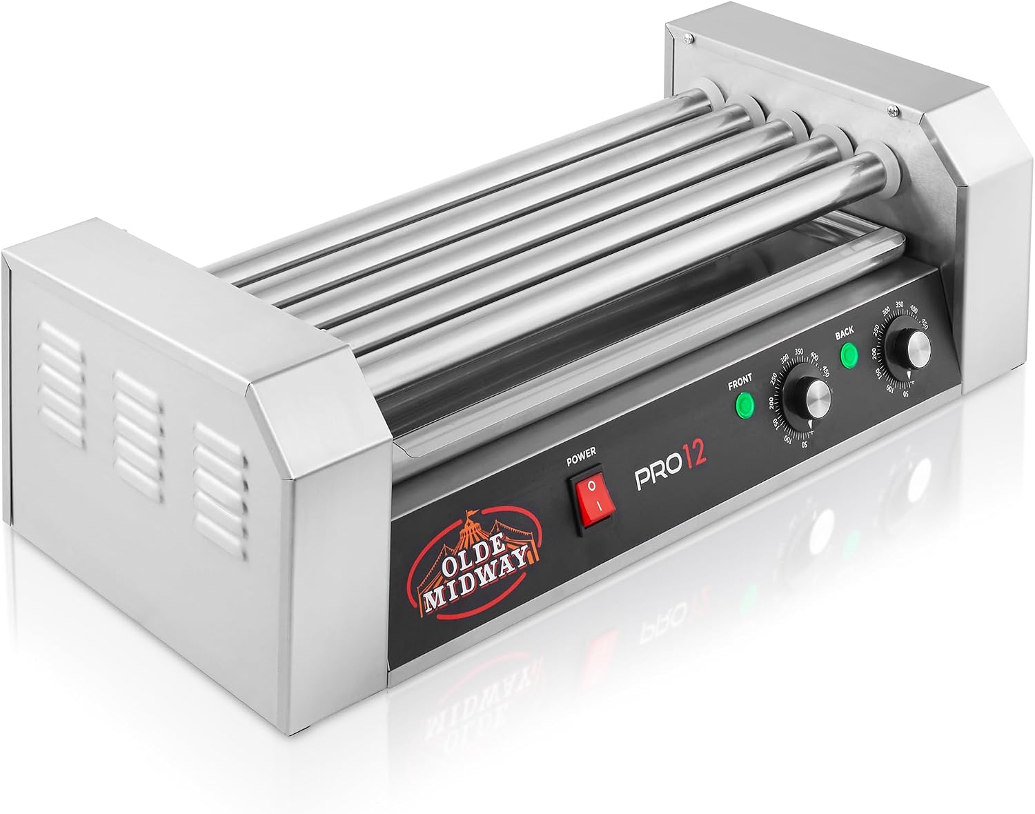 Olde Midway Electric 12 Hot Dog 5 Roller Grill Cooker Machine 700-Watt - Commercial Grade
