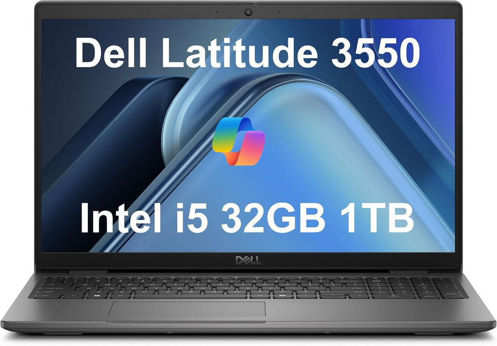 Dell Latitude 3550 3000 Business Laptop (15.6' FHD Anti-Glare, Intel 10-Core i5-1335U (> i7-1355U), 32GB DDR5 RAM, 1TB SSD), Backlit Keyboard, Ethernet, FHD Webcam, Win 11 Pro w/AI Copilot, Grey