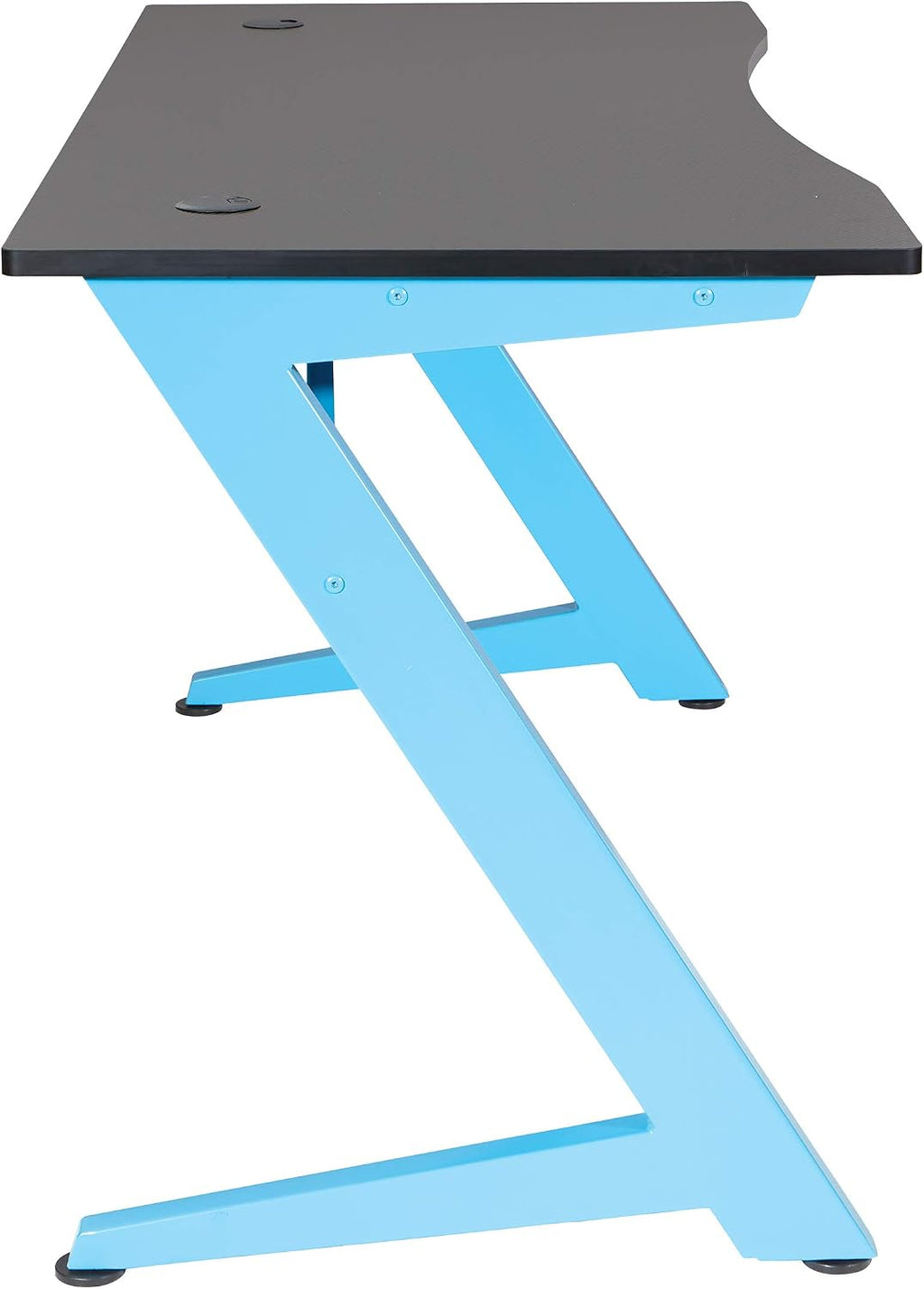 OSP Home Furnishings Beta Battlestation Gaming Desk with Bluetooth RGB LED Lights, Matte Blue