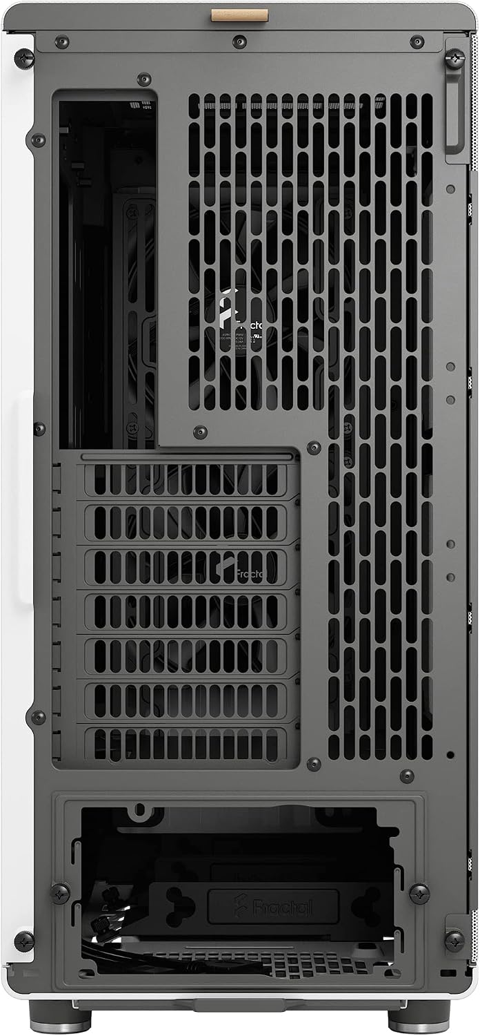 Fractal Design North Chalk White - Genuine Oak Wood Front - Mesh Side Panels - Two 140mm Aspect PWM Fans Included - Type C USB - ATX Airflow Mid Tower PC Gaming Case