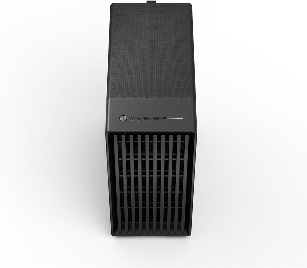 Fractal Design North Momentum Black - Glass Side Panel - Genuine Blackened Oak Wood Front - High Airflow PC Gaming Case - Three Powerful 120mm Momentum Fans Included - ATX Support