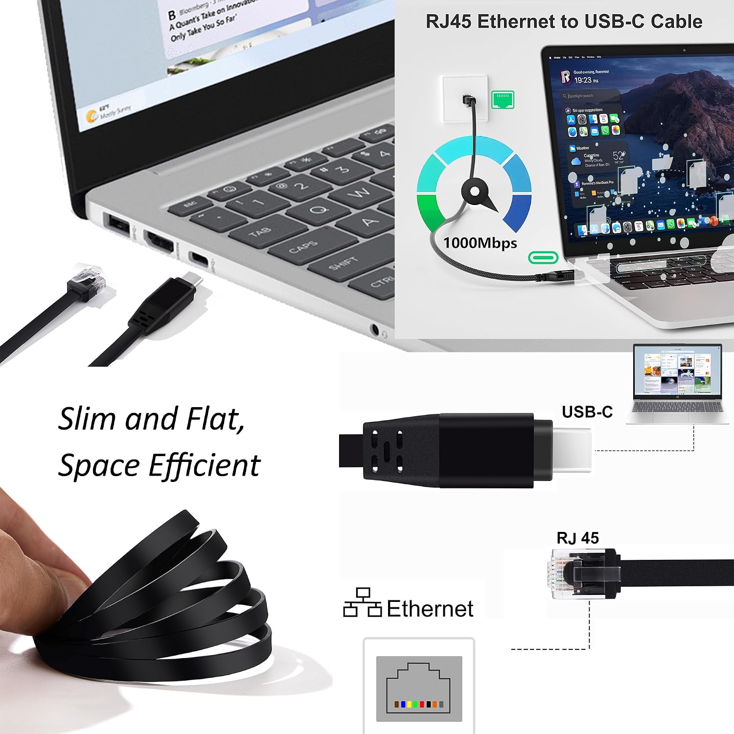 HP Essential Laptop Computer for Student Home Study, Office 365, Intel N100 (2026 Edition), 16GB RAM, 256GB SSD, Long Battery Life & Portable Design, 15.6' FHD, Type C RJ45 Cable, Windows 11 Home