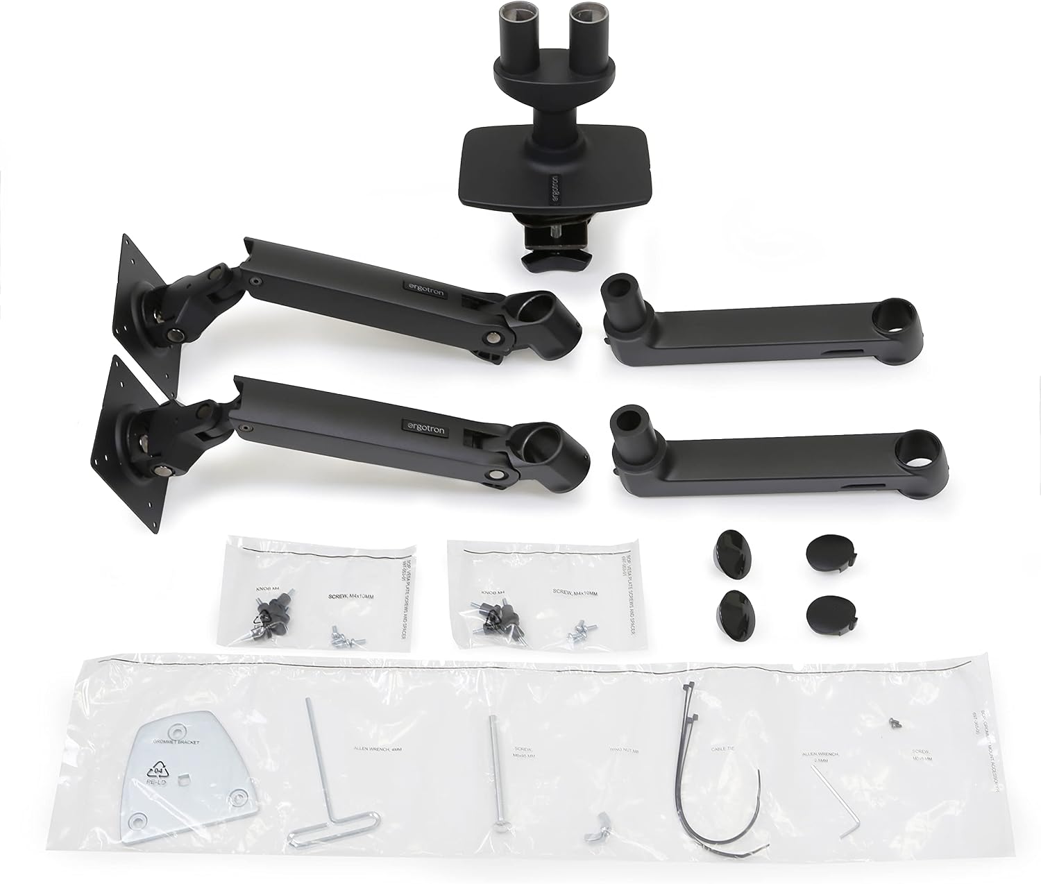 Ergotron – LX Dual Monitor Arm, VESA Desk Mount – for 2 Monitors Up to 27 Inches, 7 to 20 lbs Each – Matte Black