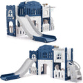 Garvee Toddler Slide 8 in 1 Toddler Playset for Toddlers Age 1-3, Baby Playset for Indoor Outdoor Playground with Climber, Crawling Tunnel, Basketball Hoop, Telescope, Toy Storage