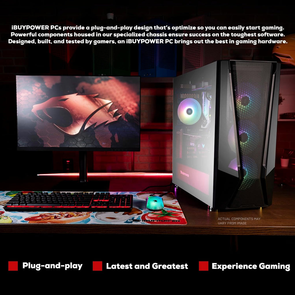 iBUYPOWER Trace 7 Mesh Gaming PC Computer Desktop TMA7N3501 (AMD Ryzen 7 5700, RTX 3050 6GB, 16GB DDR4 RGB 3200MHz (8x2), 1TB NVMe, WiFi Ready, Windows 11 Home Advanced)