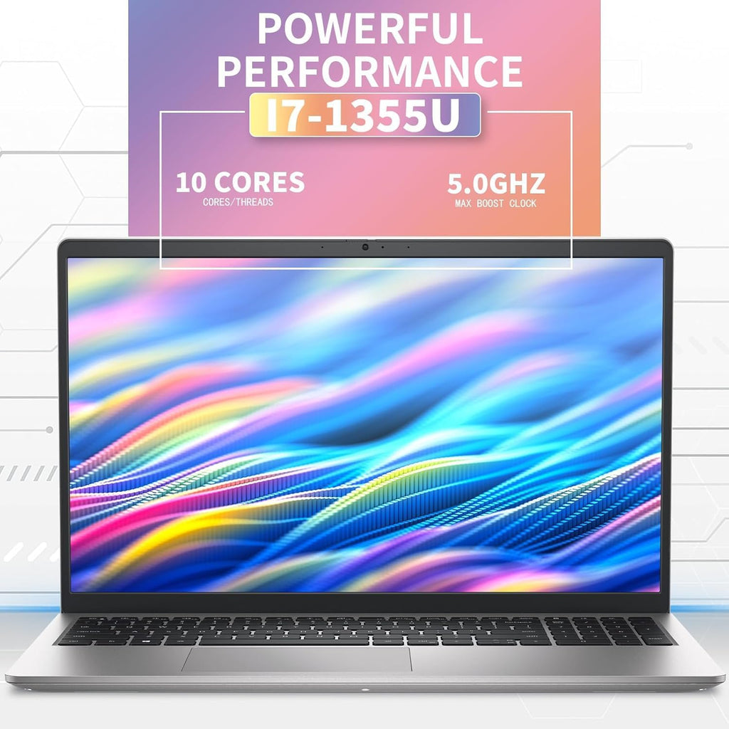 Dell 15.6' Business Laptop Computer - FHD 250nits Display, Intel Core i7-1355U (10 Core, Up to 5.0Ghz), Fingerprint, Backlit KB, Windows 11 Pro(64GB RAM, 2TB SSD)