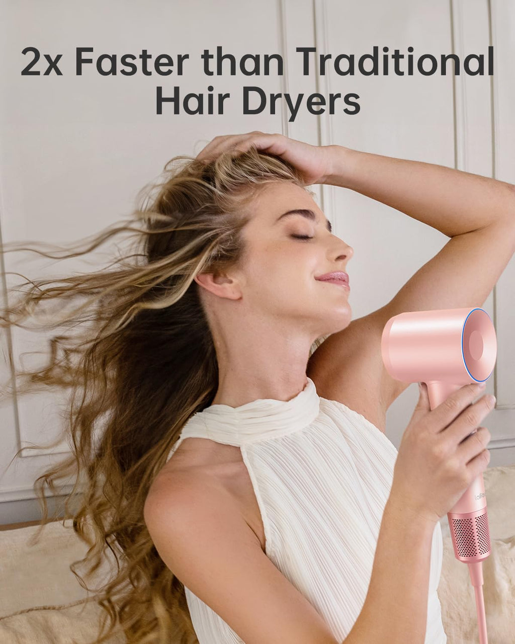 Laifen Hair Dryer, Negative Ionic Blow Dryer with 110, 000 RPM Brushless Motor for Fast Drying, High-Speed Low Noise Thermo-Control Hairdryer with Diffuser and Nozzle Attachments for Home, Travel