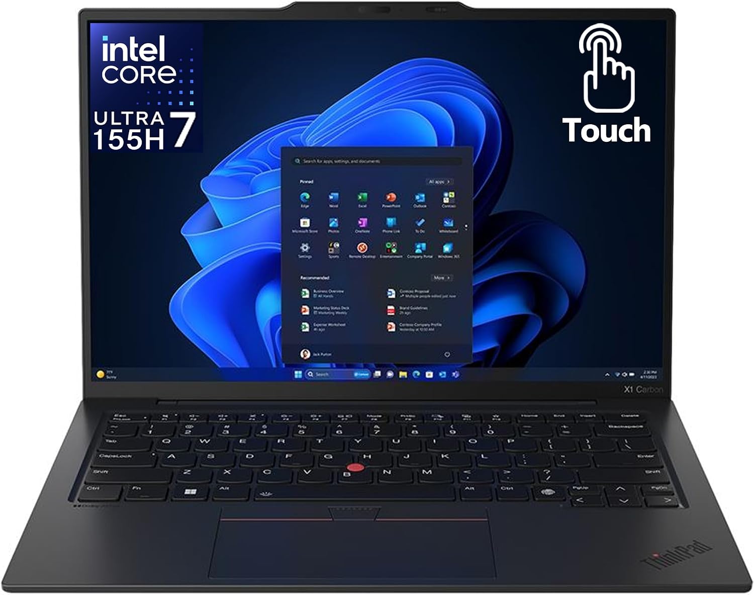 Lenovo Gen 12 ThinkPad X1 Carbon Laptop with Intel Ultra 7 155H Processor, 14' WUXGA 100% sRGB Touchscreen, 32GB DDR5 RAM, 1TB Gen4 Performance SSD, FHD+ IR+ RGB Camera, and Windows 11 Pro