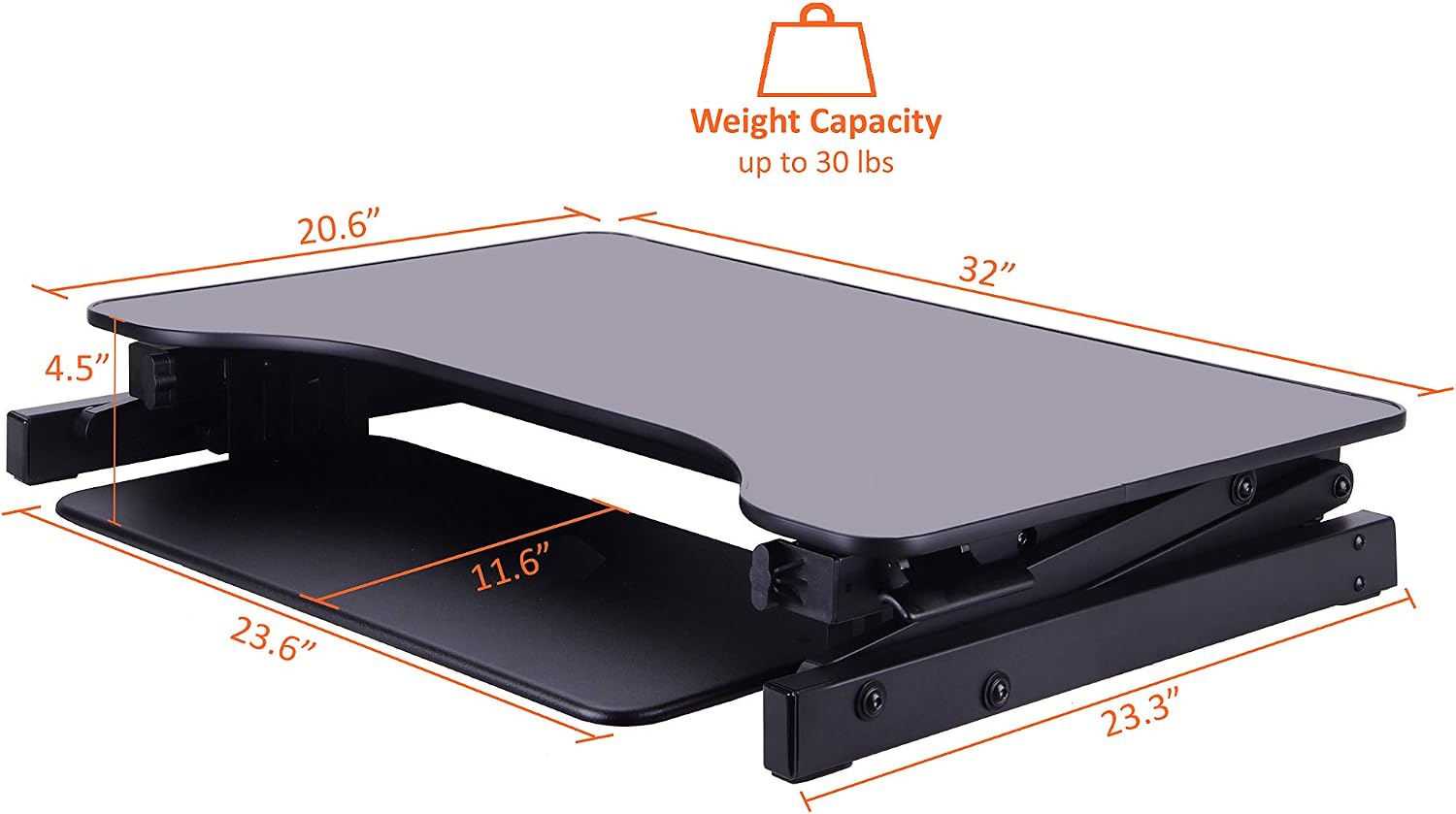 Lorell Adjustable Desk/Monitor Riser, Black