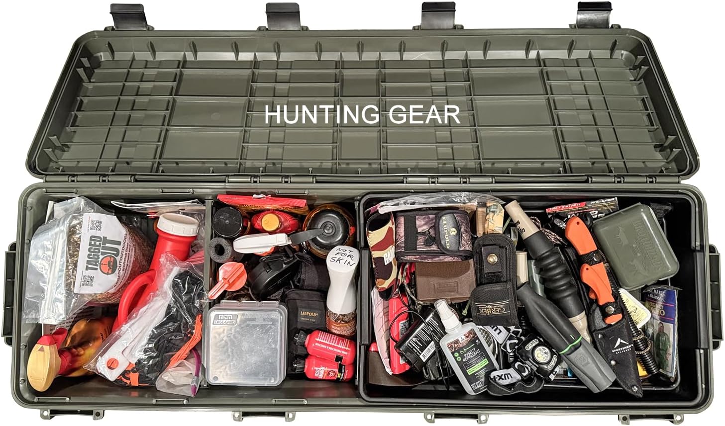 MTM MGC - The Mule Mobile Gear Crate, Storage for Hunting Gear, Shooting Supplies, Outdoor Gear, Camping Accessories, Water-Resistant, Stackable, Holds 75lbs of Gear, USA Made, Army Green