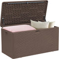 Outdoor Storage Box Waterproof, 73 Gallon Pro Lockable Resin Deck Box Large, Patio Storage Bin for Pool Accessories Cushion Furniture, Garden Tools, UV-Resistant Outside Delivery Brown