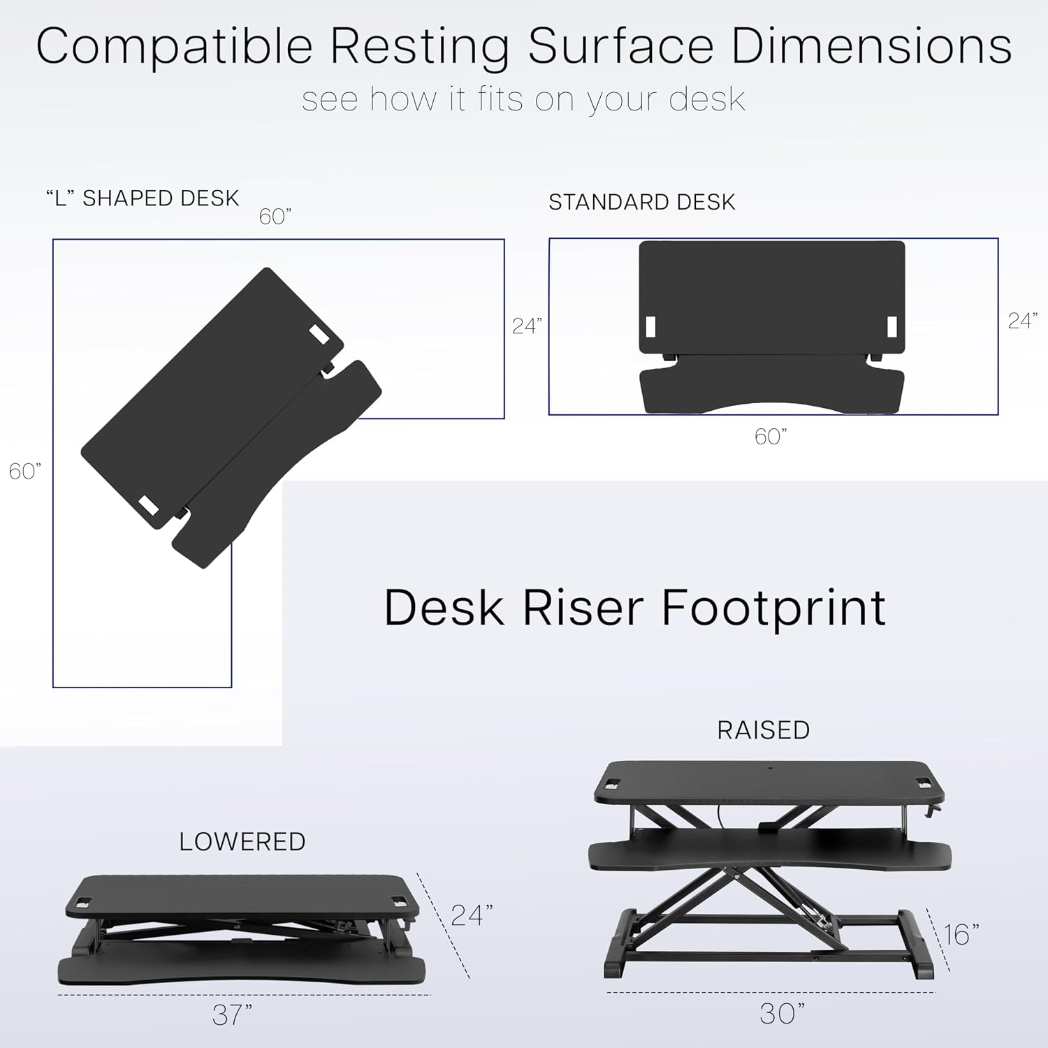 VIVO 38 inch Desk Converter, K Series, Height Adjustable Sit to Stand Riser, Dual Monitor and Laptop Workstation with Wide Keyboard Tray, White, DESK-V037KW