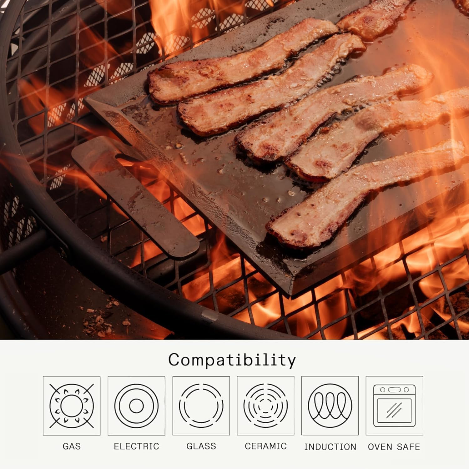 Made In Cookware | Carbon Steel Griddle and Grill Press Set with Half Lid | Professional Cookware | Crafted in Sweden | Induction Compatible