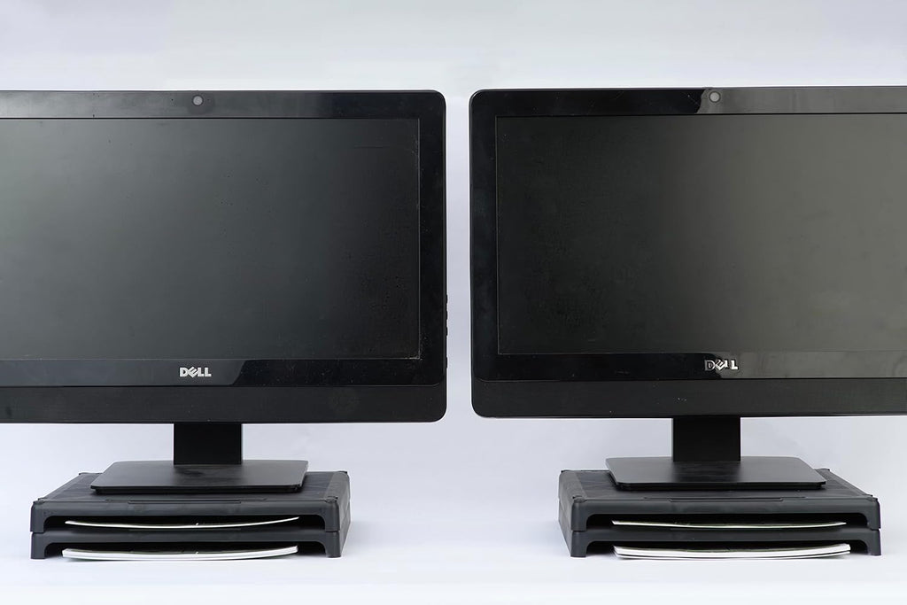 Vu Ryte Stackable 1 Inch Computer Monitor Riser Stand, VuRyser 1, Black, VUR 2455 (48-Pack)