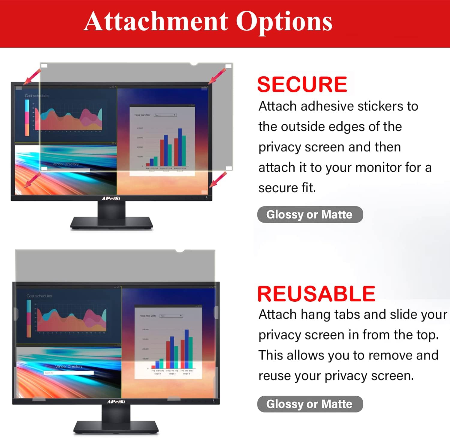 40 Inch Privacy Screen Filter for Widescreen 16:9 TV Monitor | Privacy Shield | Anti-Glare | Anti-Blue light | Eye Protection | Anti Spy | Computer Security Private Filter Protector