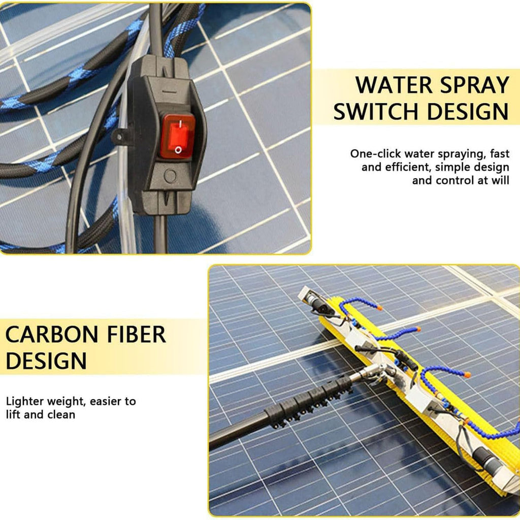 Cleaning Brush Electric Window Cleaning Pole, Water Fed Telescopic Brush, Extendable Cleaner, for Conservatory Roof, Cleaning Photovoltaic & Solar Panels,6M