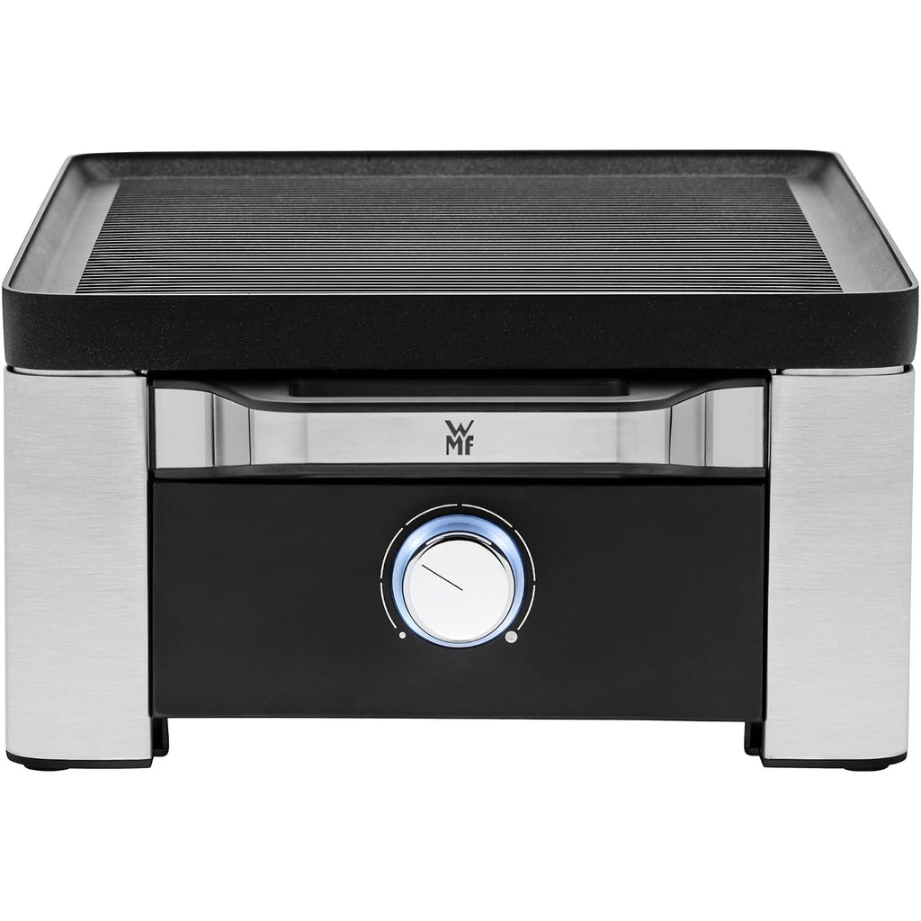 ERNITERTY WMF Lono Raclette Grill mit Pfännchen und Schiebern, Raclette 8 Personen, edelstahl matt, 1500W, White, (415040011)