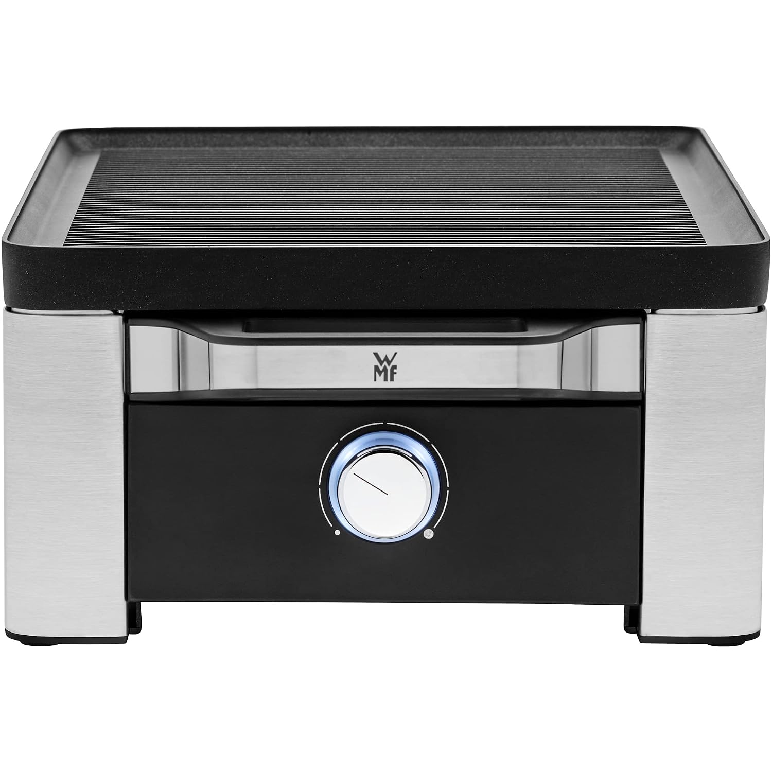 ERNITERTY WMF Lono Raclette Grill mit Pfännchen und Schiebern, Raclette 8 Personen, edelstahl matt, 1500W, White, (415040011)