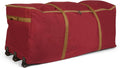 Covermates Keepsakes Christmas Tree Rolling Cinch Bag – Heavy-Duty Polyester Holiday Storage with Wheels, Reinforced Handles & Cinch Straps – Durable Christmas Tree Storage Solution, Red