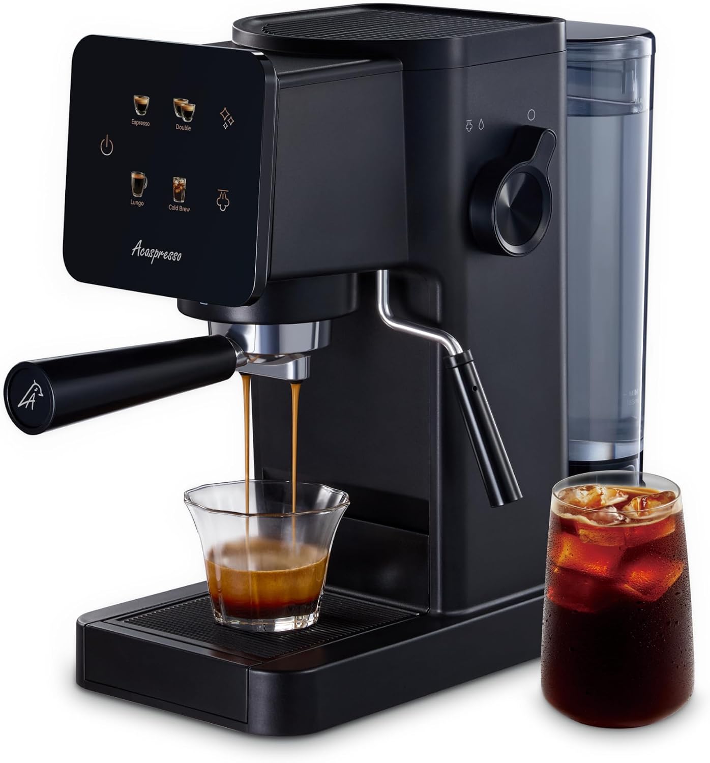 Espresso Machine with Touchscreen, 20 Bar Espresso Maker with Milk Frother and Steam Wand, Cold Brew Coffee Machine for Home, Latte Cappuccino Maker, 41oz Removable Water Tank