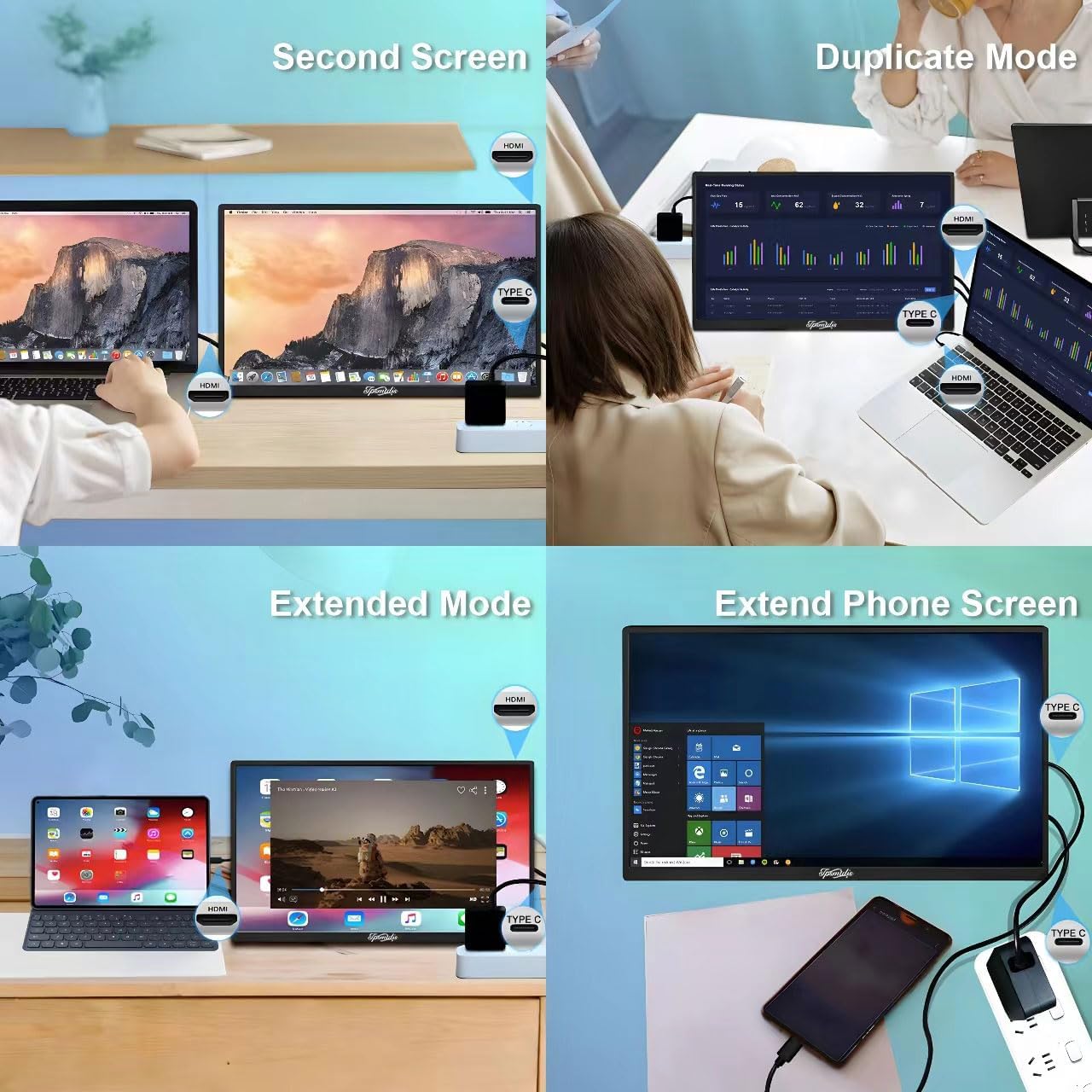 18.5inch Portable Monitor, Laptop Monitors 120Hz Travel Gaming Monitor, 400Nits HDR FHD Plug&Play Dual Speakers, External Screen for PC, Tablet,Mac,Sw-Itch, Xbox, PS3/4/5 Will