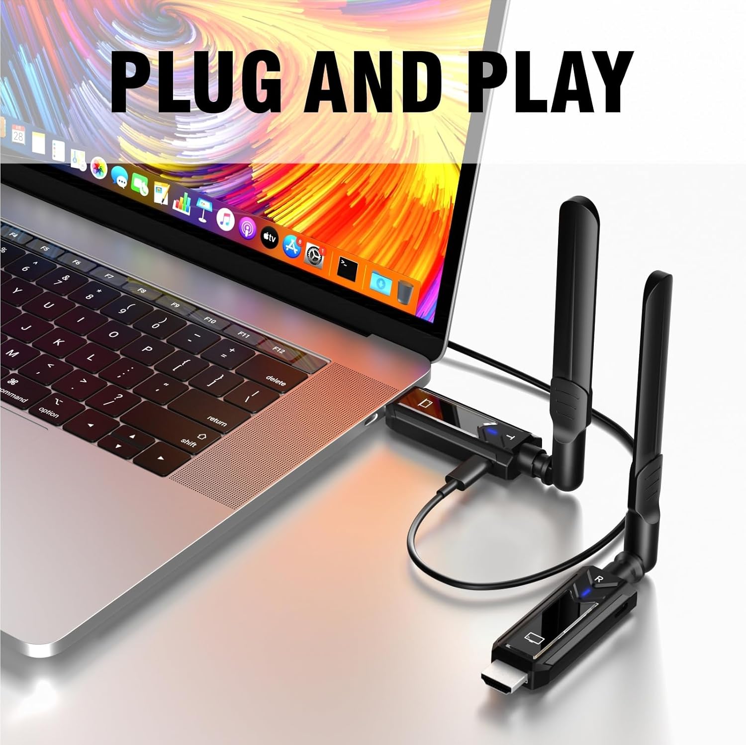 PWAYTEK Wireless HDMI Transmitter and Receiver Kit, 5GHz Long Range 1148ft (350m), Plug & Play 1080P Full HD, TX+RX (Expandable to 6 Screens), Compatible with Laptop/Camera/DSLR/Projector/HDTV, Green