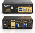 CKL 8K 60Hz HDMI 2.1 Dual Monitor KVM Switch for 2 Computers 2 Monitors with 2 USB3.0 HUB