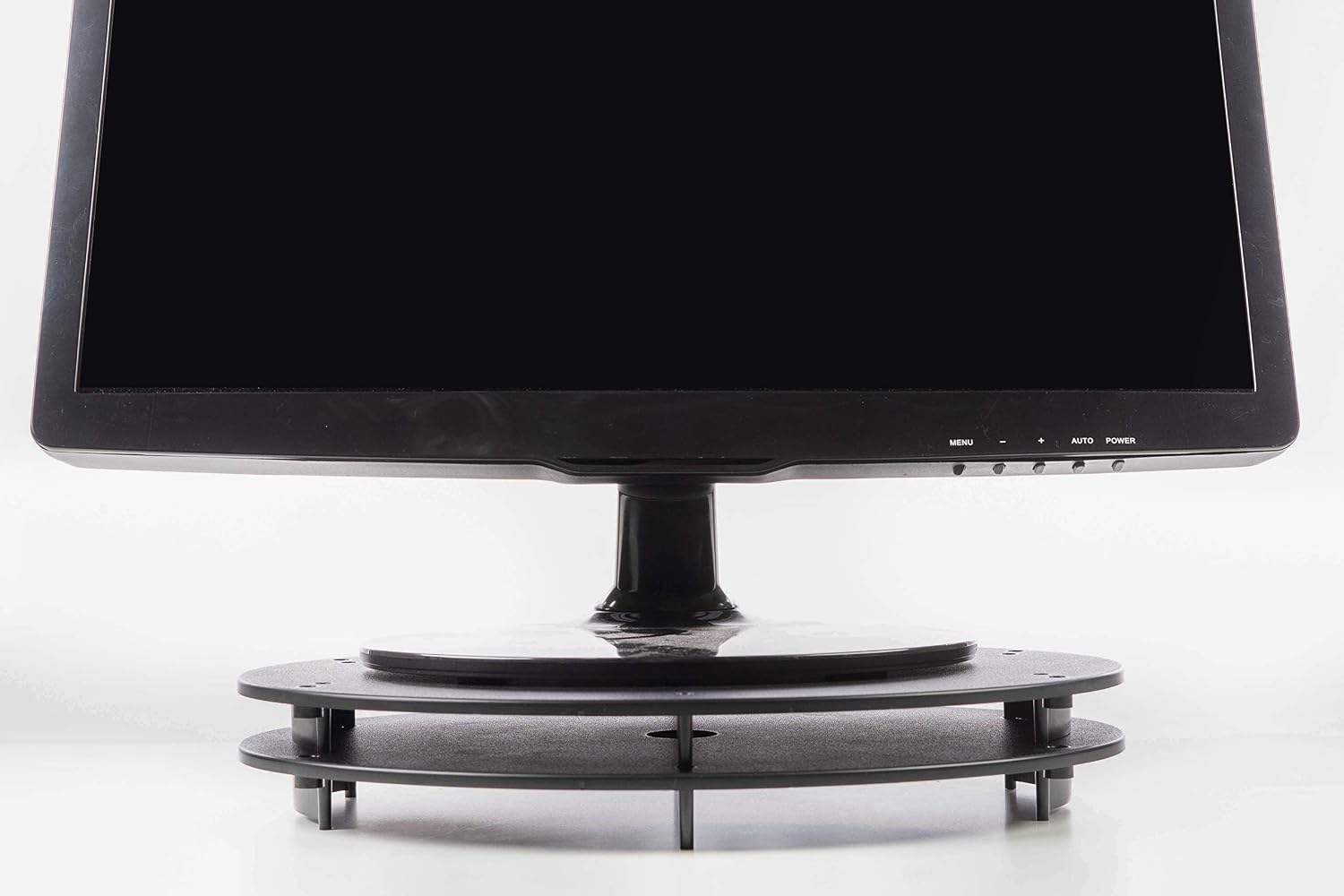 Vu Ryte Stackable 1 Inch Computer Monitor Riser Stand, Oval, Black, VUR 8800 48-Pack