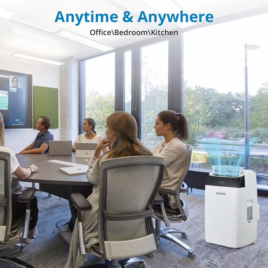 Garvee Portable Air Conditioner 3 in 1 with Remote Cool & Dual Motors & Auto Swing, 14000 BTU(ASHRAE)/10200 BTU (SACC), Dehumidifier & Fan Modes For Home Up To 750 Sq.Ft