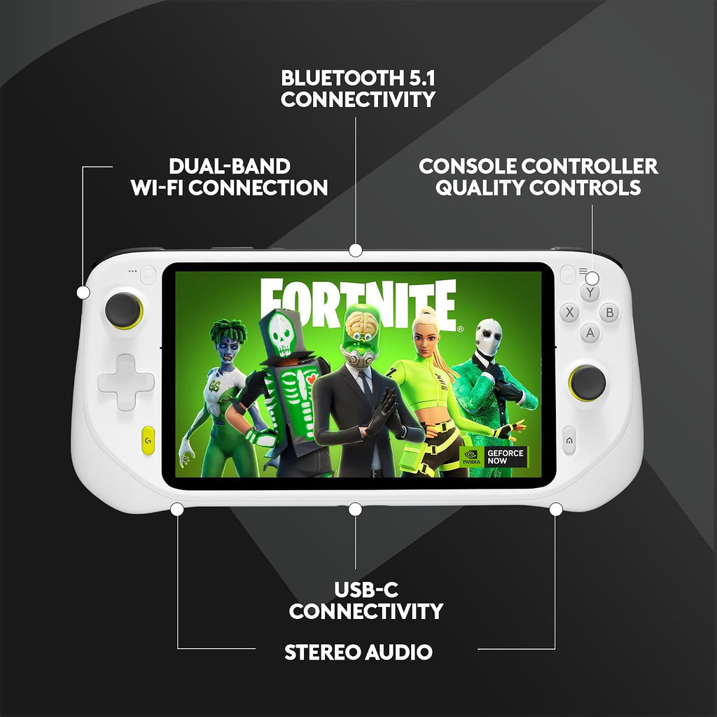 Logitech G Cloud Gaming Handheld, Portable Gaming Console with Long-Battery Life, 1080P 7-Inch Touchscreen, Lightweight Design, Xbox Cloud Gaming, NVIDIA GeForce NOW, Google Play