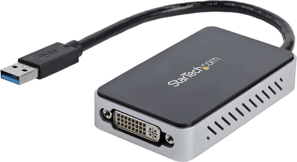 StarTech.com USB 3.0 to DVI Adapter with 1 Port USB Hub - 1920x1200 - External Video & Graphics Card - Dual Monitor Display Adapter - Supports Windows (USB32DVIEH)