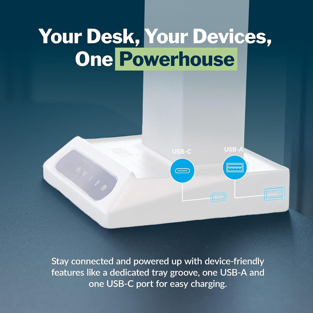 Vari VariDesk Premier Electric Converter - Standing Desk Height Adjustable Riser - Stand Up Converter for Home Office Workspace - Single Monitor Mount Computer Workstation (Light Wood)
