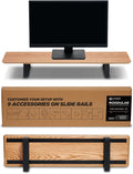 ULTRARM Moodular Wooden Monitor Stand 33.4' (85cm) Desk Organizer with Metal Slide Rails for Drawer, Tray, Laptop, Tablet, Phone & Headphones Customizable Riser for Organized Workspace Oak MS85-O