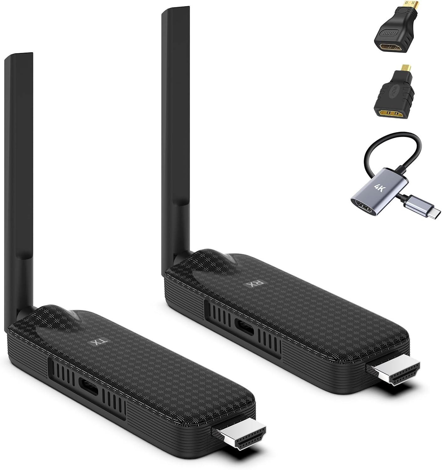 Wireless HDMI Receiver and Transmitter USB-C Extender Kit,Plug & Play 165FT Portable 2.4G/5G Wirelessly Simultaneous Expansion for Multiple Screens from Laptop and Camera to TVs,Projectors