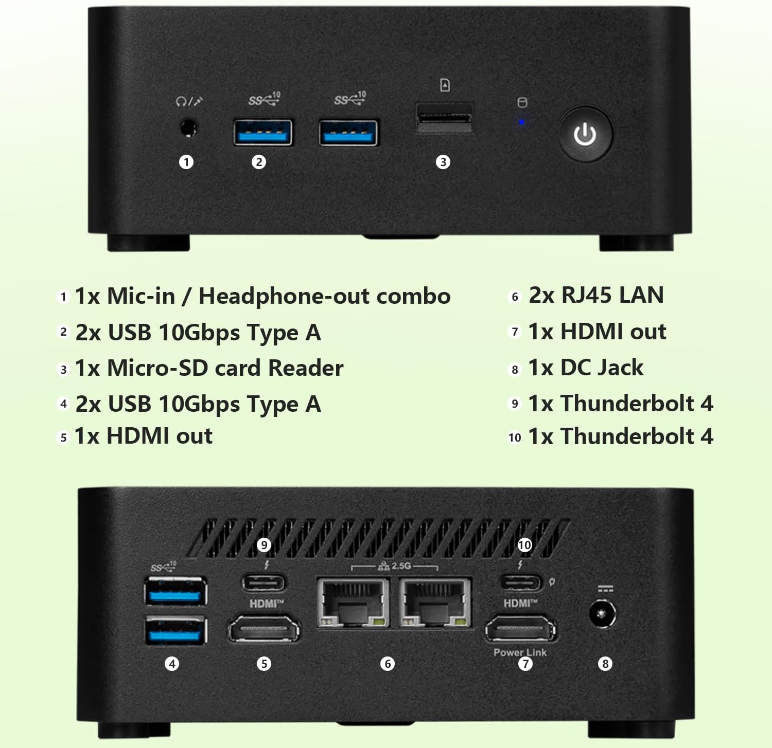 msi Cubi NUC Business Mini Desktop, 10-Core Intel Core 5 120U Processor, 16GB DDR5 RAM, 1TB SSD, Support 4-Monitor 4K, Thunderbolt 4, HDMI, MicroSD Card Reader, Wi-Fi 6, Windows 11 Pro