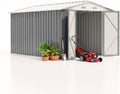 Devoko 8x12 FT Outdoor Storage Shed, Metal Tool Shed with Lockable Door&Slooping Roof, Outside Large Utility Storage for Garden Backyard Patio(Gray)