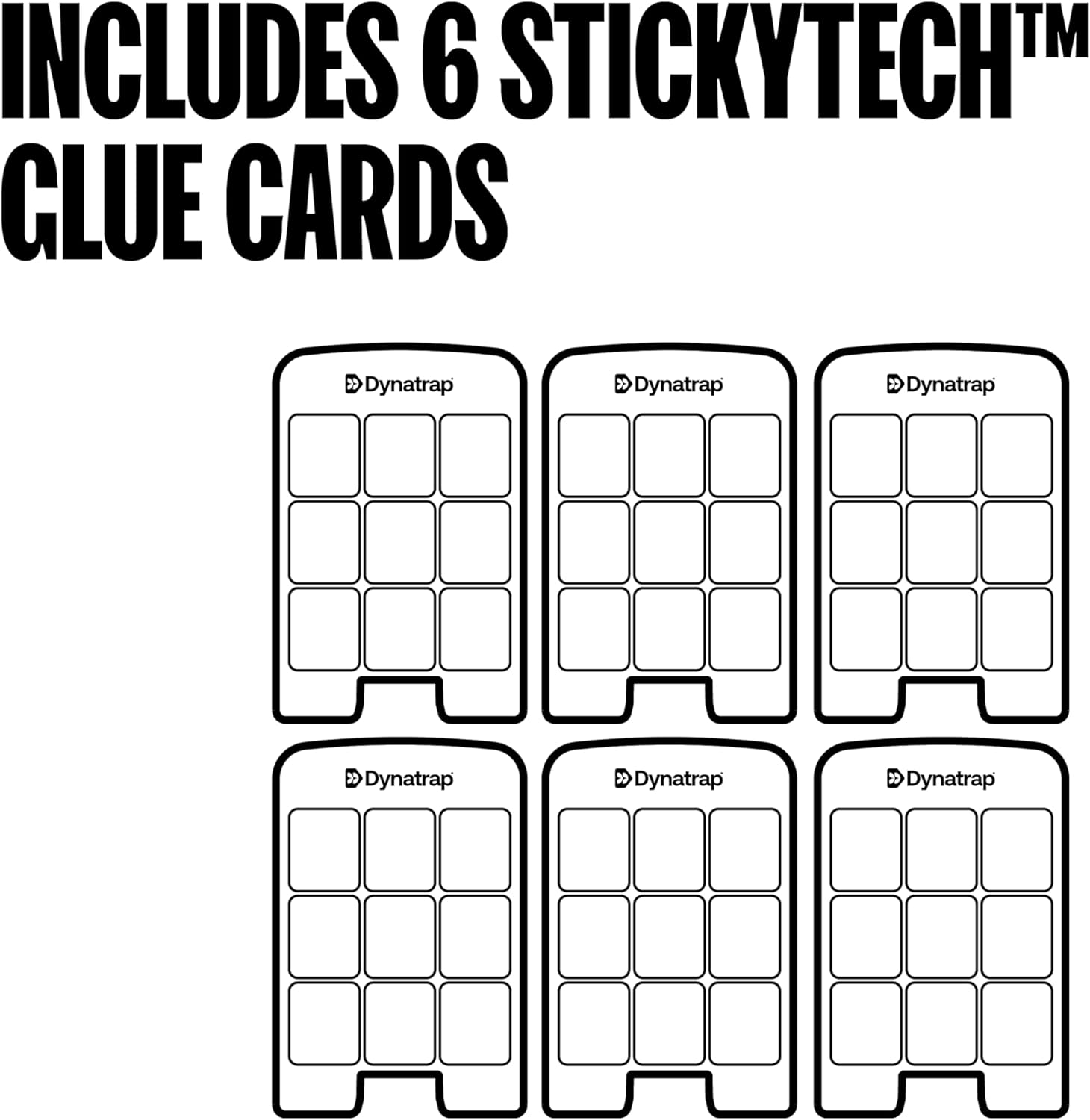 Dynatrap 23007 Glue Card Refills for Indoor Dynatrap Fly Trap Models DT3007 and DT3007W - 6 Glue Card Refills (Pack of 12)
