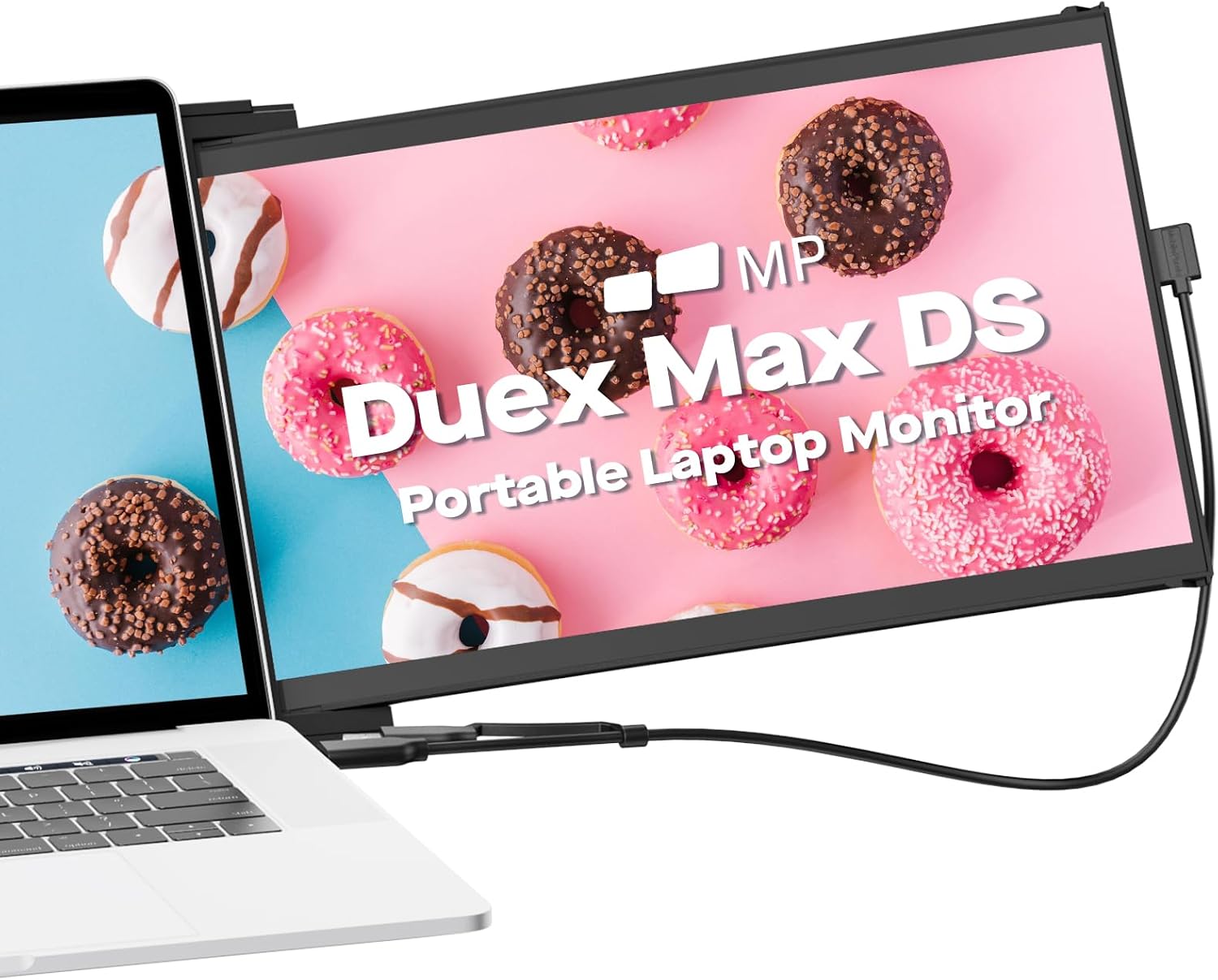 Duex Max DS Portable Monitor for Laptop, 【2026 Upgrade】 Mobile Pixels 14.1' Full HD IPS Dual Monitor for laptops, USB C/USB A/HDMI Powered Plug and Play Portable Display,Windows/Apple Compatible