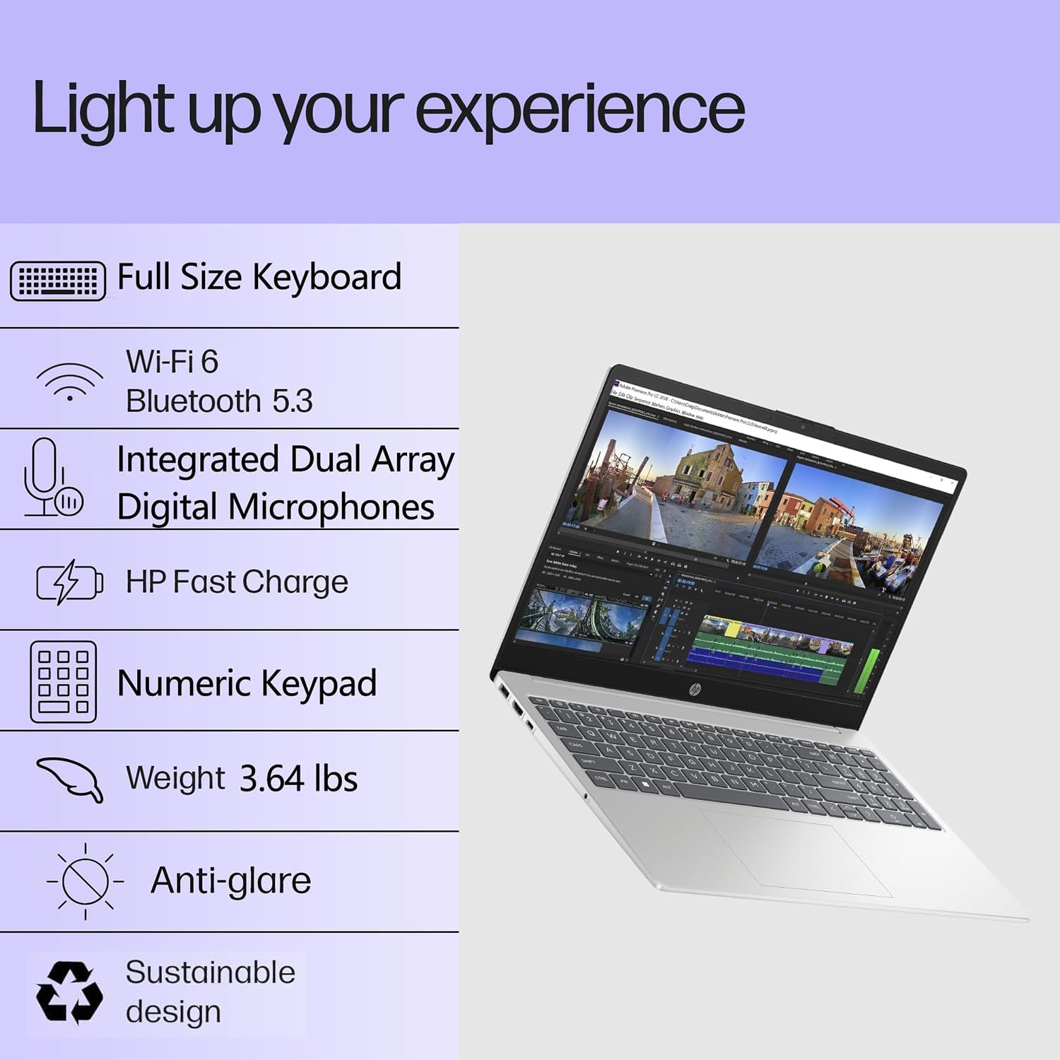 HP Essential Laptop Computer for Student Home Study, Office 365, Intel N100 (2026 Edition), 16GB RAM, 256GB SSD, Long Battery Life & Portable Design, 15.6' FHD, Type C RJ45 Cable, Windows 11 Home