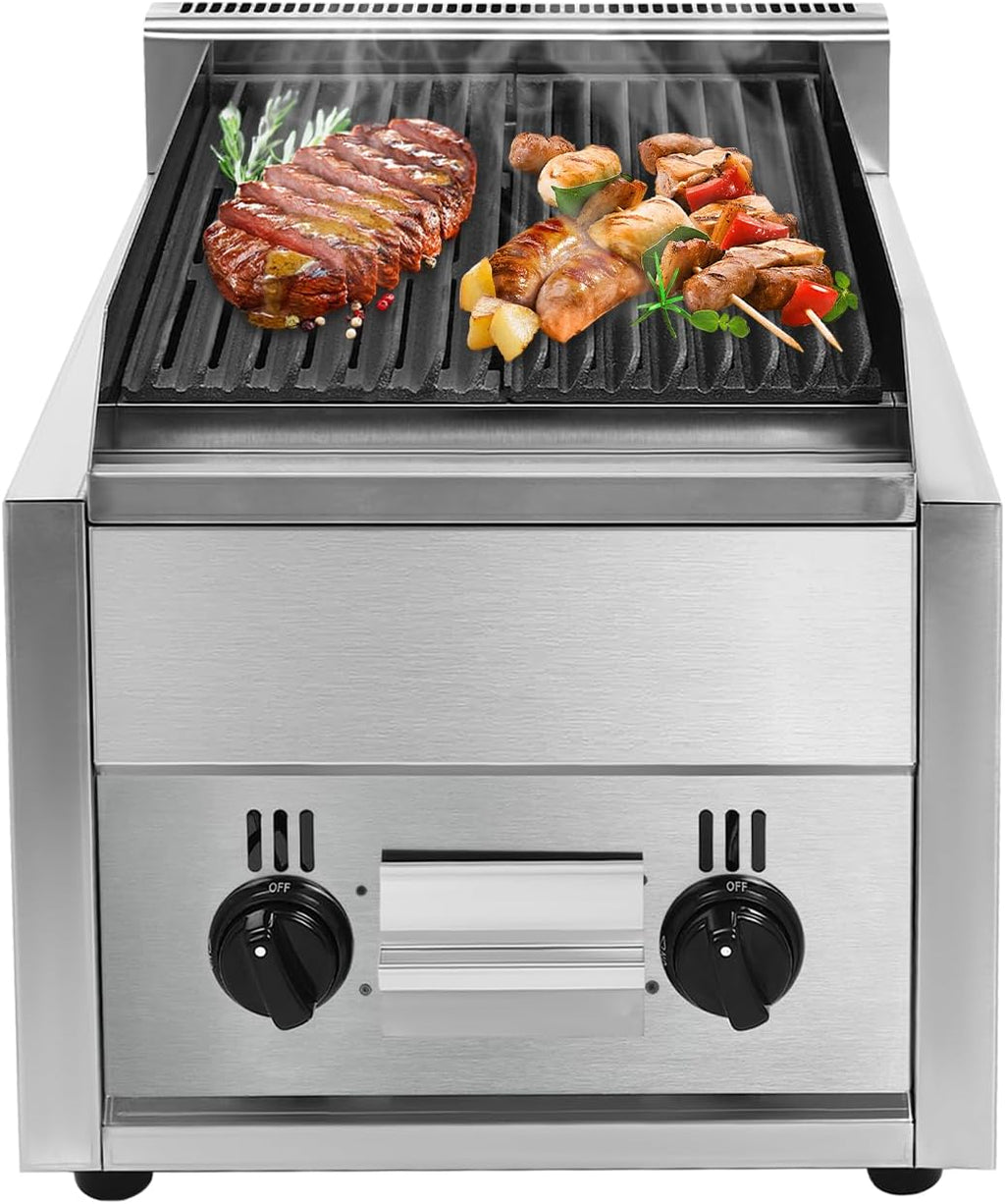 Commercial Gas Grill, BBQ Grill Commercial Countertop Gas Grill,Stainless Steel Grill Tool Heavy Duty Professional Countertop Gas Grill (Style 6)