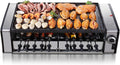 Multifunction Electric Smokeless Barbecue Indoor BBQ, Double Layer Electric Grill, Automatic Rotating 10-pin Skewers Machine, 1600 W Power Knob Control Hot Plate For Kitchen Dinner Party Camping