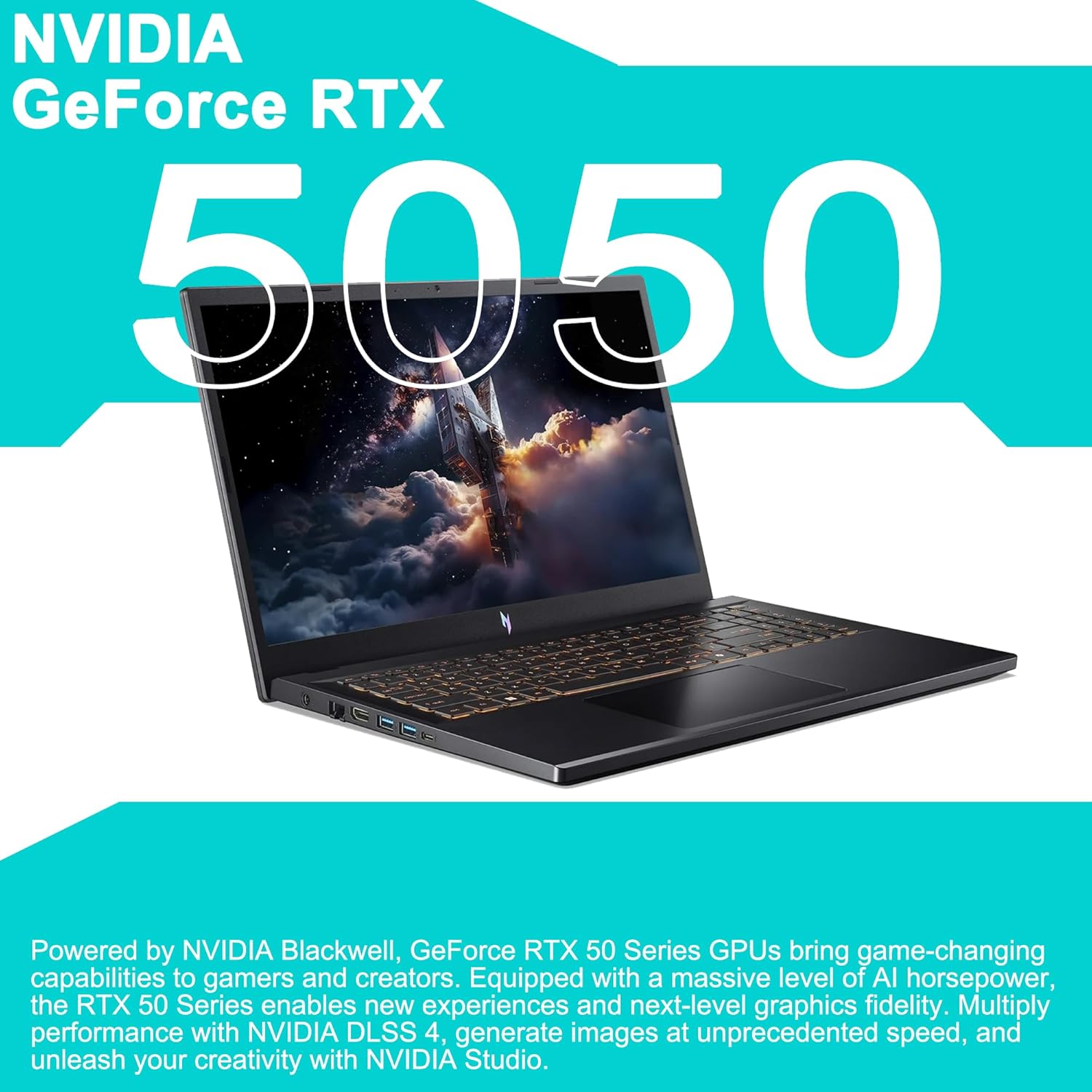 acer Nitro V 15 Gaming Laptop 15.6' FHD IPS 165Hz Intel 8-core i5-13420H 64GB RAM 2TB SSD GeForce RTX 5050 GDDR7 DLSS4 (Up to 440 AI Tops) Backlit Thunderbolt Wi-Fi6 Win11 ICP Hub