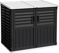 Devoko Outdoor Storage Shed, 34 Cu Ft Outdoor Storage Cabinet Without Shelf, Waterproof, Double Locks, Resin Storage for Trash Can, Garden Tools, Pool Supplies, Black