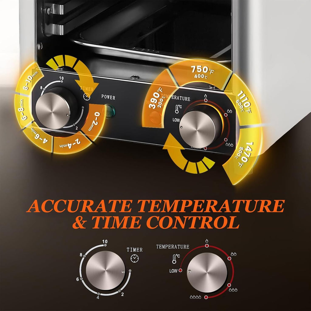 Indoor Grill and Smokeless, with Stepless Knob to Control Temperature and Time | 400-1450℉, BBQ Broiler, Portable, Electric Grill,B-110V
