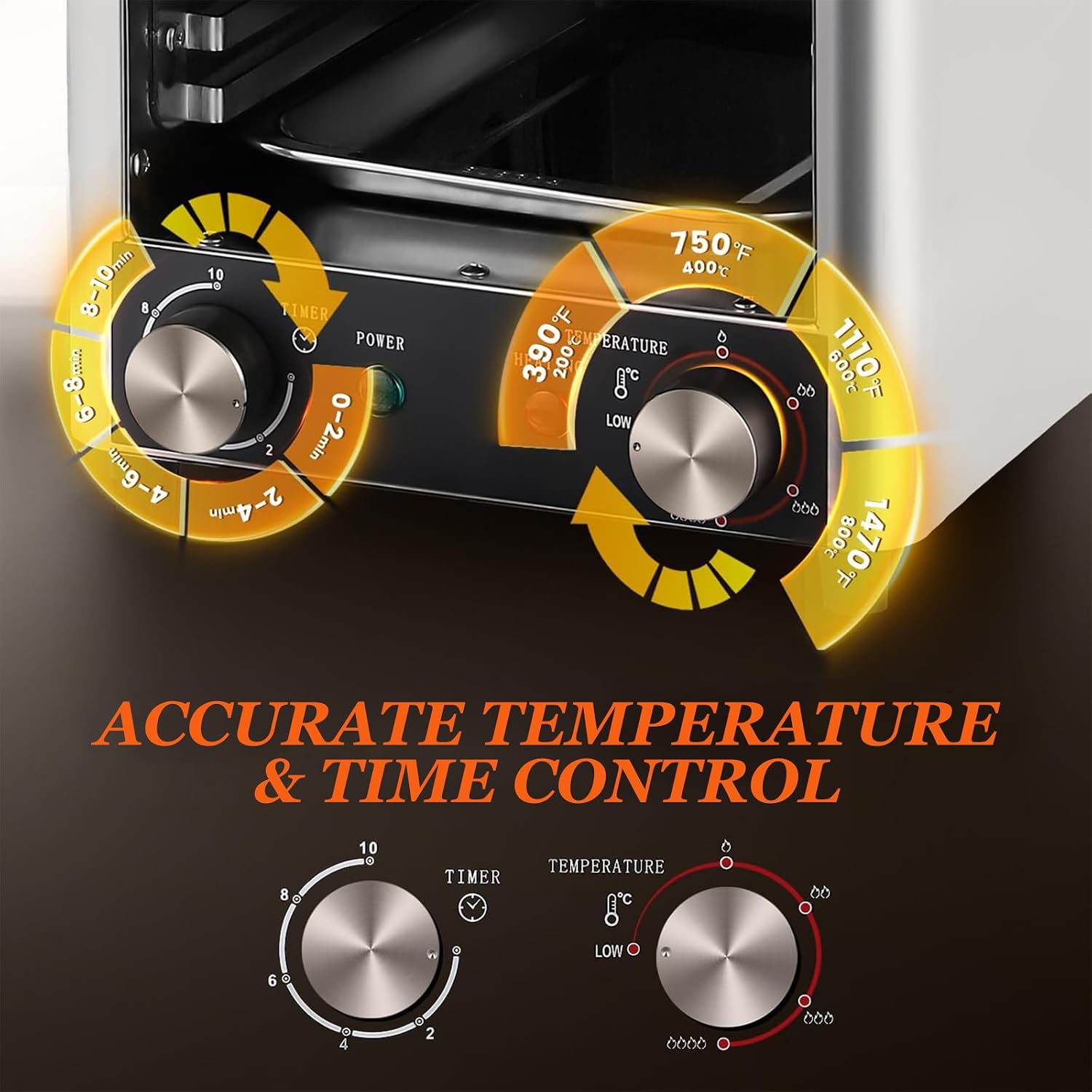 Indoor Grill and Smokeless, with Stepless Knob to Control Temperature and Time | 400-1450℉, BBQ Broiler, Portable, Electric Grill,B-110V