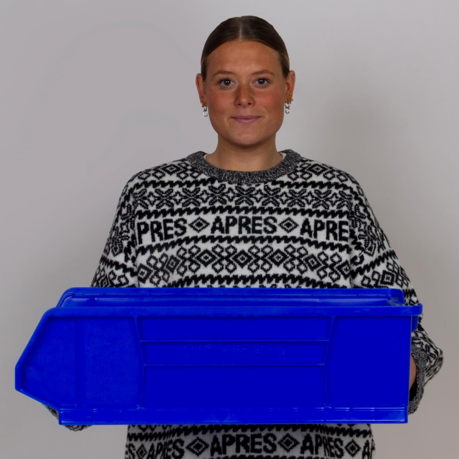 Akro-Mils 30286 Super-Size AkroBins Plastic Storage Bins, Space-Saving Stackable Bins for Garage, Classroom, Warehouse Organization, 24' L x 11' W x 7' H, Blue, 4-Pack