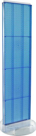 Azar Displays 700780-BLU, TWO-SIDED PEGBOARD FLOOR DISPLAY W/C-CHANNEL SIDES ON REVOLVING ROUND STUDIO BASE. PANEL SIZE: 16'W X 60'H, Blue