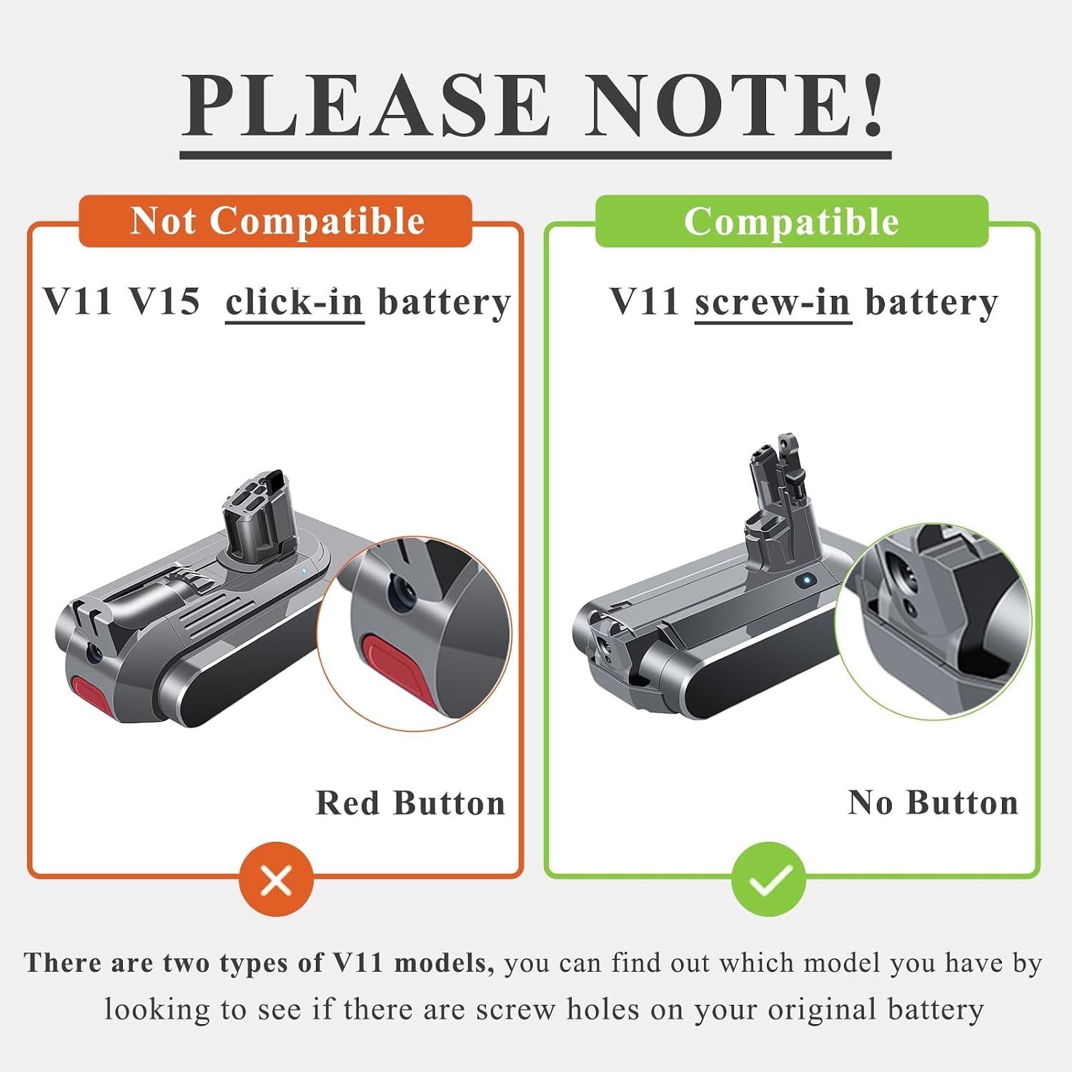 Upgraded V11 SV14 Battery Replacement for Dyson V 11 Screw-in【Not for Click-in Type】 25.2V 5.0Ah Compatible with Dyson V11 Animal Cordless Vacuum Screw in Type